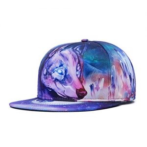 GERINLY Unisex Snapback Hats: Cool Gnoll Printed Baseball Cap Purple