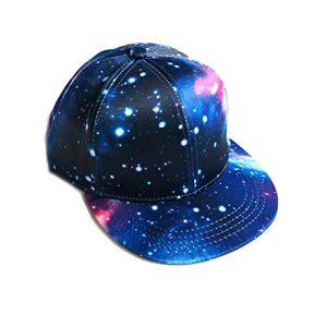 TOPTIE Unisex Snapback Hat/Flat Bill Baseball Cap, with Space Galaxy Printed
