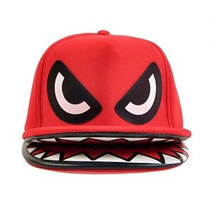 AStorePlus® Shark Mouth Teeth Double Brim Hip Skate Hop Snapback Cap Baseball Hat, Dancer Raper Cap Snapback Wholesale…