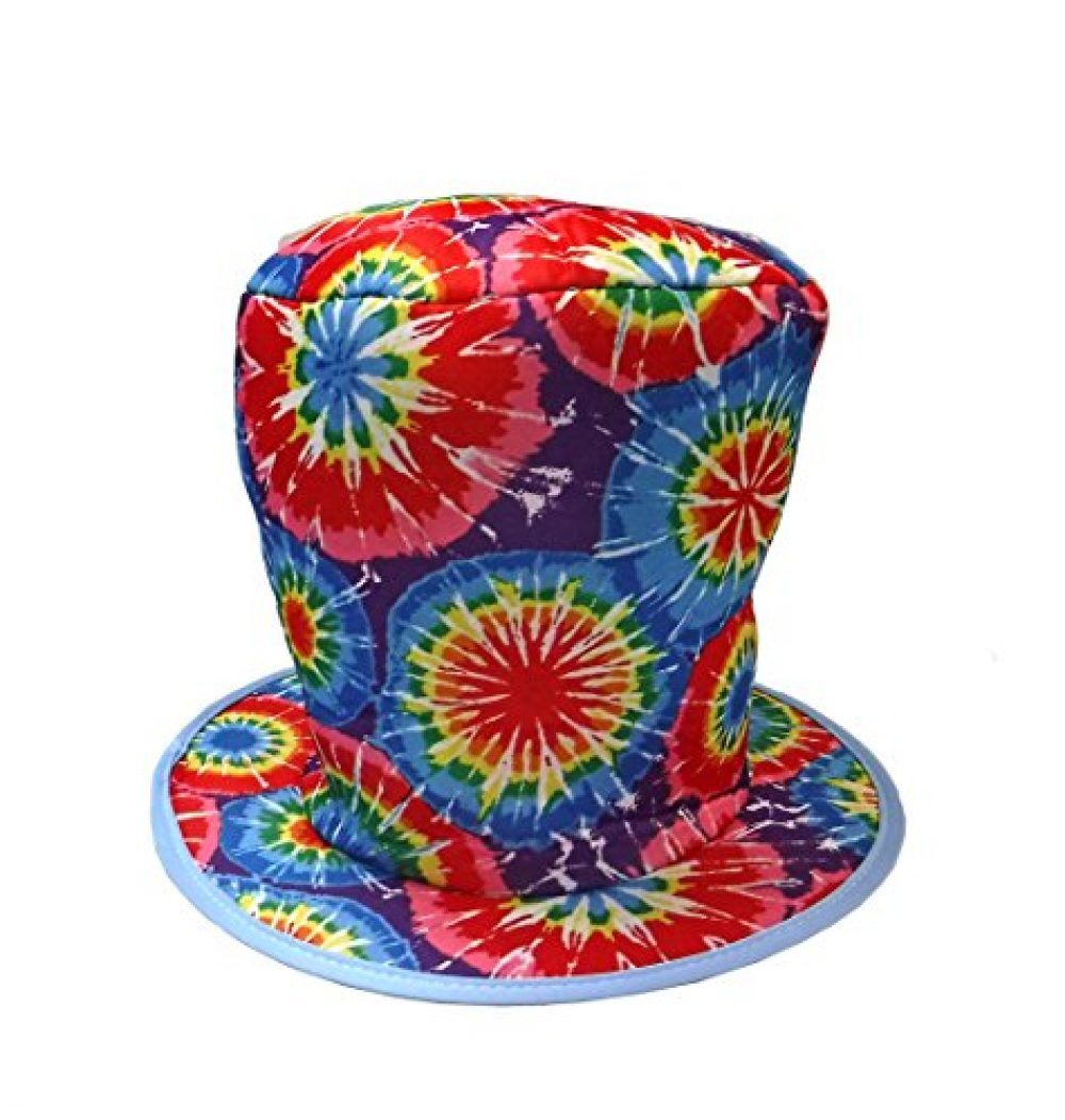 Hayes Rainbow Psychedelic Hippie Tie Dye Costume Top Hat - Adults