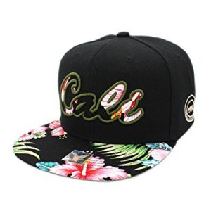 LAFSQ Embroidered Cali Star Snapback Hawaiian Flower, Cork Bill Cap